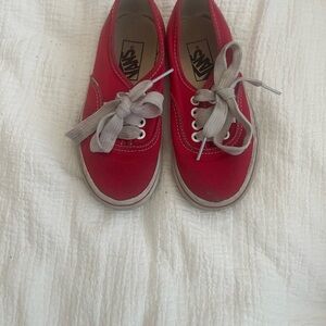 Vans Kids Red and Gray Sneakers